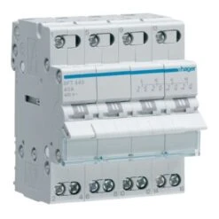 Inverseur Modulaire 4 Pôles 40A, Point Commun Amont, I-0-II