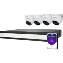 Abus Kit Complet Enregistreur Hydride + 4 Caméras Mini-dome Analogiques