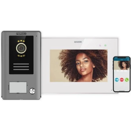 Kit Vidéophone Way-FI PLUS 7" 1/BP - Avec Module Wi-Fi Intégré Dans Le Moniteur 1 Kit Vidéophone Way-FI PLUS 7" 1/BP - Avec Module Wi-Fi Intégré Dans Le Moniteur