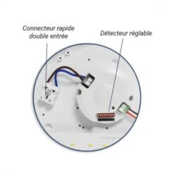 LED Hublot Rond Ø300 18W 1800LM 4000K IP65 Asymétrique Blanc + Détecteur RF Préavis D'extinction -Maison Moderne Electricite led hublot rond o300 18w 1800lm 4000k ip65 asymetrique blanc detecteur rf preavis d extinction miidex 3