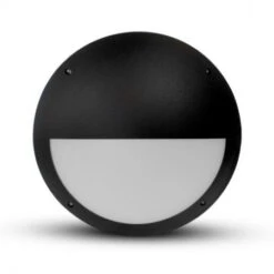 LED Hublot Rond Ø300 18W 1800LM 4000K IP65 Asymétrique Noir + Détecteur RF Préavis D'extinction