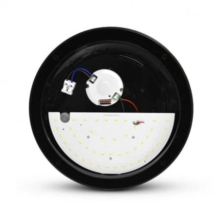 LED Hublot Rond Ø300 18W 1800LM 4000K IP65 Asymétrique Noir + Détecteur RF Préavis D'extinction 4 LED Hublot Rond Ø300 18W 1800LM 4000K IP65 Asymétrique Noir + Détecteur RF Préavis D'extinction – Image 4
