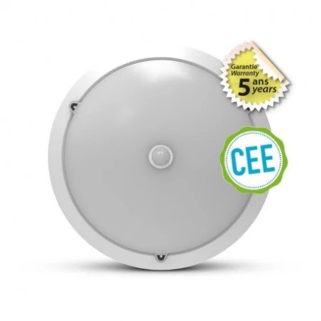 LED Hublot Rond Ø300 Blanc 20W 3000°K + Détecteur 1 LED Hublot Rond Ø300 Blanc 20W 3000°K + Détecteur