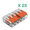 Mini Borne WAGO Pour 5 Conducteurs, 4mm², Avec Levier De Manipulation (Boite De 25 Pièces)