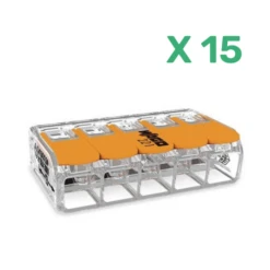 Mini Borne WAGO Pour 5 Conducteurs, 6mm², Avec Leviers De Manipulation - Boite De 15