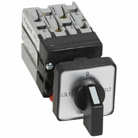 Legrand Mini Commutateur à Cames De Mesure Voltmètre Sans Neutre - 4 Contacts 1 Legrand Mini Commutateur à Cames De Mesure Voltmètre Sans Neutre - 4 Contacts