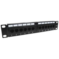 Panneau De Brassage CAT6 FTP - 10" - 12 Ports - Noir