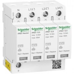 Schneider® Parafoudre IPRD1 12.5r - Débrochable Type 1 - 3P+N - 350V - Report Signal - TT TN - Acti9