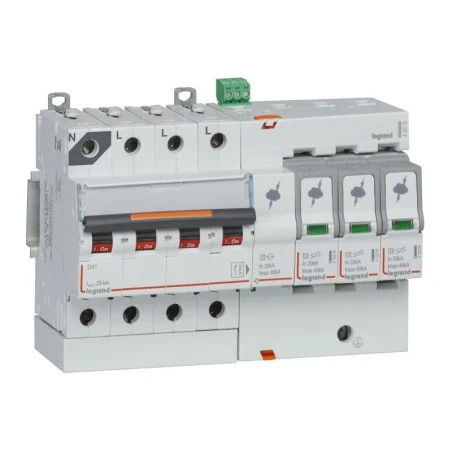 Legrand Parafoudre Avec Protection De Court-circuit Intégrée TypeT2 Imax 40kA - 3P+N 320V~ - 8 Modules 1 Legrand Parafoudre Avec Protection De Court-circuit Intégrée TypeT2 Imax 40kA - 3P+N 320V~ - 8 Modules