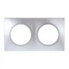 Plaque Carrée 2 Postes SQUARE - Entraxe 71mm - Silver