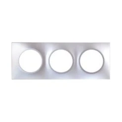 Plaque Carrée 3 Postes SQUARE - Entraxe 71mm - Silver