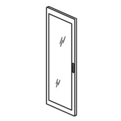 Legrand Porte Vitrée Réversible Galbée Pour Armoire XL³4000 Larg. 725mm Et Haut. Ext. 2000mm
