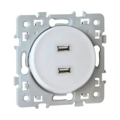 Prise Chargeur USB Femelle SQUARE 1 Poste - 5.5V - Blanc