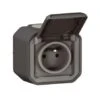 Prise De Courant 2P+T LEGRAND étanche Plexo Anthracite 16A 250V~ IP55 IK08 Livré Complet Pour Fixation Saillie