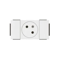 Prise De Courant 2P+T Surface Soluclip Blanc Pour Goulotte Mosaic à Clippage Direct 2 Modules - LEGRAND