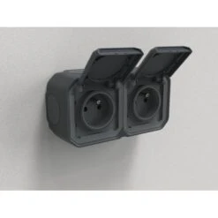 Prise De Courant Double Précâblée 2x2P+T 16A 250V~ LEGRAND étanche Plexo Anthracite IP55 IK08 -Maison Moderne Electricite prise de courant double precablee 2x2pt 16a 250v legrand etanche plexo anthracite ip55 ik08 3