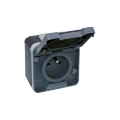Prise De Courant étanche 2P+T 16A Gris IP55 OXXO Eur'Ohm