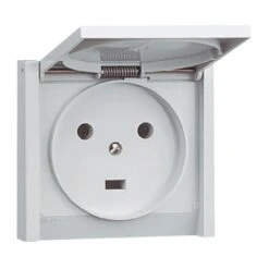 Legrand Prise De Courant PLEXO Complet 2P+T 20A IP44 Encastré à Fixer Sur Boîte Ø67mm - Gris