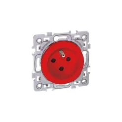 Prise De Courant SQUARE 2P+T 16A - Détrompée Rouge Pour Réseau Secouru