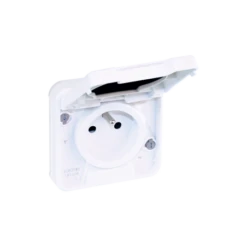 Prise étanche 2P+T - Blanc