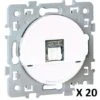 Prise RJ45 SQUARE - Lot De 20 - Cat 5E Grade1 UTP - 250V - Blanc