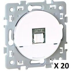 Prise RJ45 SQUARE - Lot De 20 - Cat 5E Grade1 UTP - 250V - Blanc