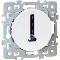 Prise Téléphone En T SQUARE - 8 Contacts - 250V - Blanc