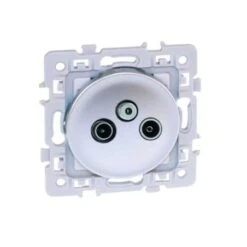 Prise TV+FM+SAT SQUARE 1 Poste - 250V - Silver