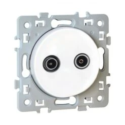Prise TV+FM SQUARE 1 Poste - 250V - Blanc