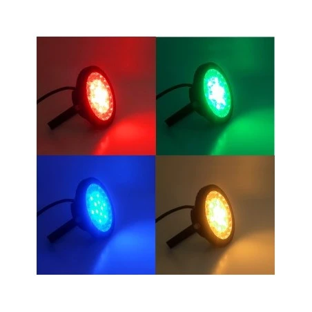 Projecteur Extérieur LED 15W RGB+Blanc - Noir 2 Projecteur Extérieur LED 15W RGB+Blanc - Noir – Image 2