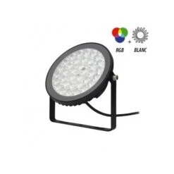 Projecteur Extérieur LED 15W RGB+Blanc - Noir