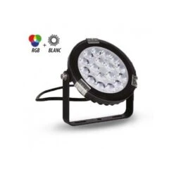 Projecteur Extérieur LED 9W RGB+blanc - Noir