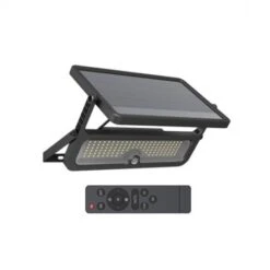 Projecteur Extérieur LED Solaire - Noir - 8W 3000°K + Détecteur RF + Télecommande