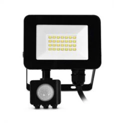 Projecteur Extérieur LED Plat 20W 6000°K + Détecteur - Noir