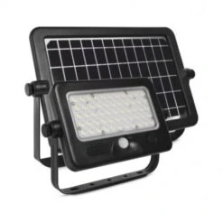 Projecteur LED Solaire Avec Détecteur - 10W 4000°K IP44 + Chargeur USB