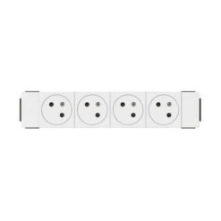 Quadruple Prise De Courant 4x2P+T Surface Soluclip Blanc Pour Goulotte Mosaic à Clippage Direct 8 Modules - LEGRAND