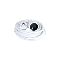 Rallonge électrique - Câble 5m - 10/16A 2P+T - Blanc