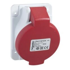 Schneider® Socle De Prise Industrielle Coudée 16 A - 3P+N+T - 380-415 V CA - IP44 - PRATIKA