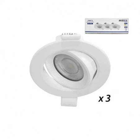 Spot LED Encastrable 5W 4000°K - Orientable X3 1 Spot LED Encastrable 5W 4000°K - Orientable X3