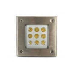 Spot LED Encastrable Sol Carré 9W 3000°K - Inox 316L