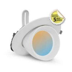 Spot LED Escargot Rond - Inclinable / Orientable 38W CCT - Blanc