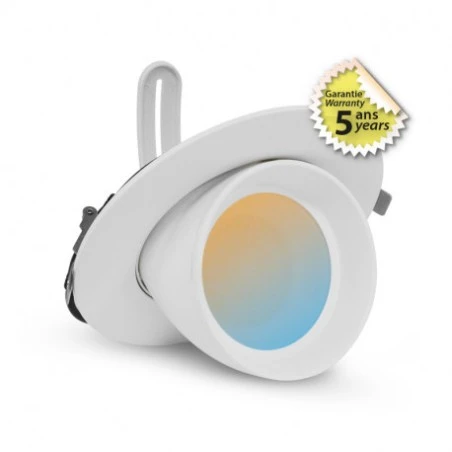 Spot LED Escargot Rond - Inclinable / Orientable 38W CCT - Blanc 1 Spot LED Escargot Rond - Inclinable / Orientable 38W CCT - Blanc