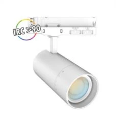 Spot LED Sur Rail Avec Adaptateur 3 Allumages - Blanc - 25/30/35W CCT - Angle Ajustable