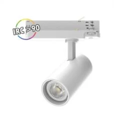 Spot LED Sur Rail Blanc - 35W - 3000K - 3500 LM - IRC90 + Adaptateur Rail 3 Allumages