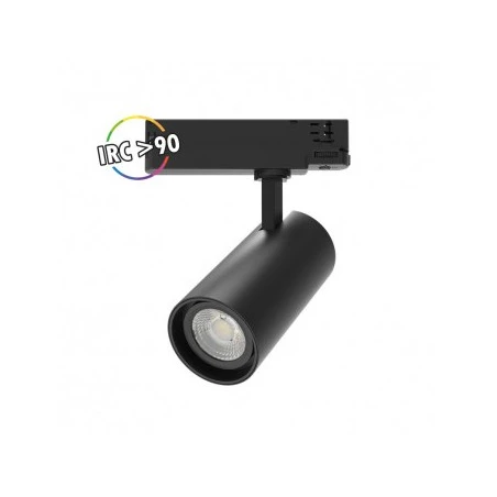 Spot LED Sur Rail Noir - 25W - 3000K - 2500 LM - IRC90 + Adaptateur Rail 3 Allumages 1 Spot LED Sur Rail Noir - 25W - 3000K - 2500 LM - IRC90 + Adaptateur Rail 3 Allumages