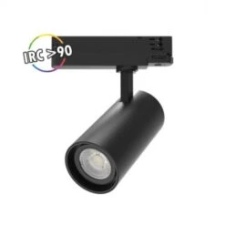 Spot LED Sur Rail Noir - 25W - 4000K - 2500 LM - IRC90 + Adaptateur Rail 3 Allumages
