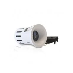 Support De Spot BBC Rond Blanc Fixe + Douille Automatique Basse Luminance