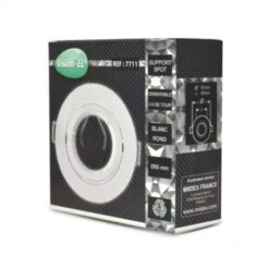 Support Spot LED Encastrable Plafond Rond 1/4 De Tour - Orientable - Blanc - Ø95mm -Maison Moderne Electricite support de spot led encastrable plafond rond 14 de tour orientable blanc o95mm miidex 2