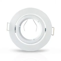 Support Spot LED Encastrable Plafond Rond 1/4 De Tour - Orientable - Blanc - Ø95mm