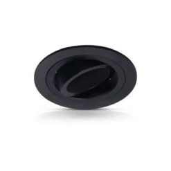 Support De Spot Rond Aluminium Orientable Noir 92mm